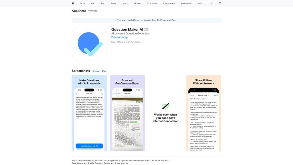 Question Maker AI: Generate, Edit, Save, Merge & Share Question Papers