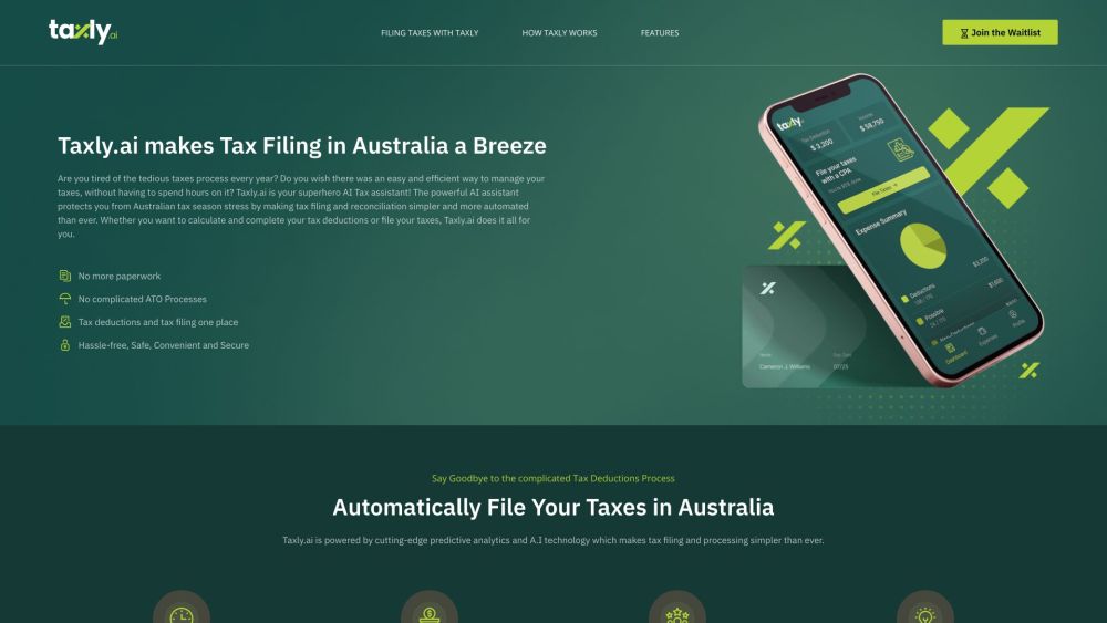 Taxly.ai: AI Tax Filing, Paperless, Automated Savings in Australia