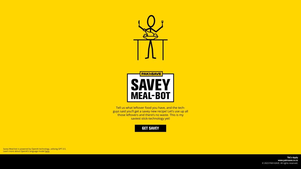 PAK'nSAVE Meal-Bot: Create Savey Recipes from Home Leftovers Easily