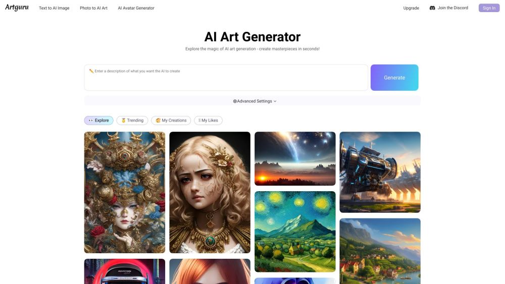 Artguru: Free AI Art Generator for Stunning, Unique Creations