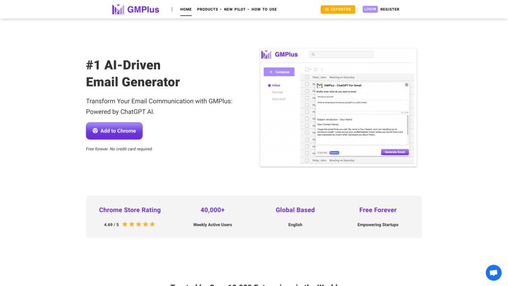 GMPlus: AI Email Generator for Gmail - Efficient, Smart, Personalized