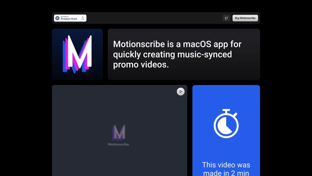 Motionscribe: Music-Synced Video Creation Tool : Select Style, Add Text, Sync with Song