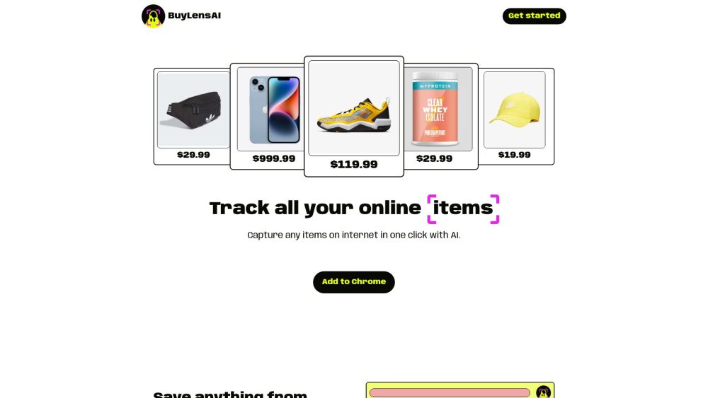 BuyLensAI: Convenient Bookmarking Tool for Online Shopping and Organization