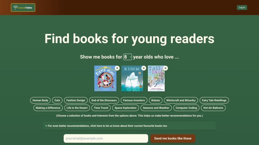 FutureTales: Personalized Book Picks for Kids' Interests and Age