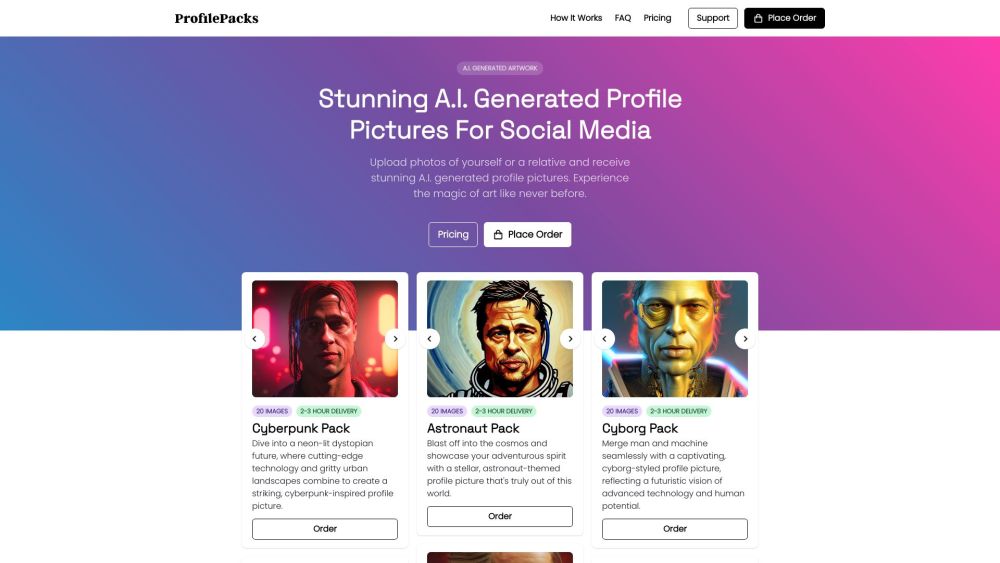 ProfilePacks: AI-Generated Artistic Profile Pictures for Social Media