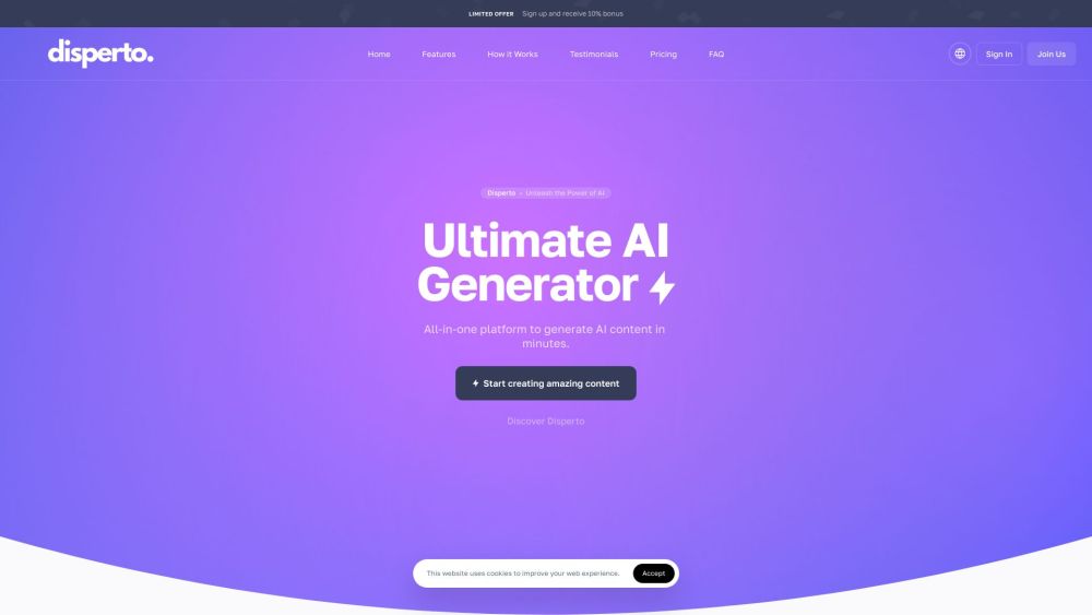 Disperto: AI Writer, Image Generator, Chat for Creativity