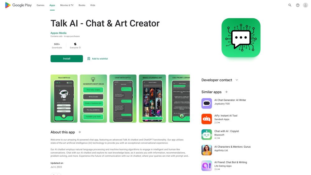 AI Chatbot App: Advanced GPT-4 Technology for Intelligent Interaction