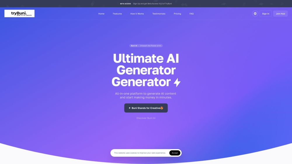 Buni AI: Instant Content, Multilingual, Custom Templates, AI Tools