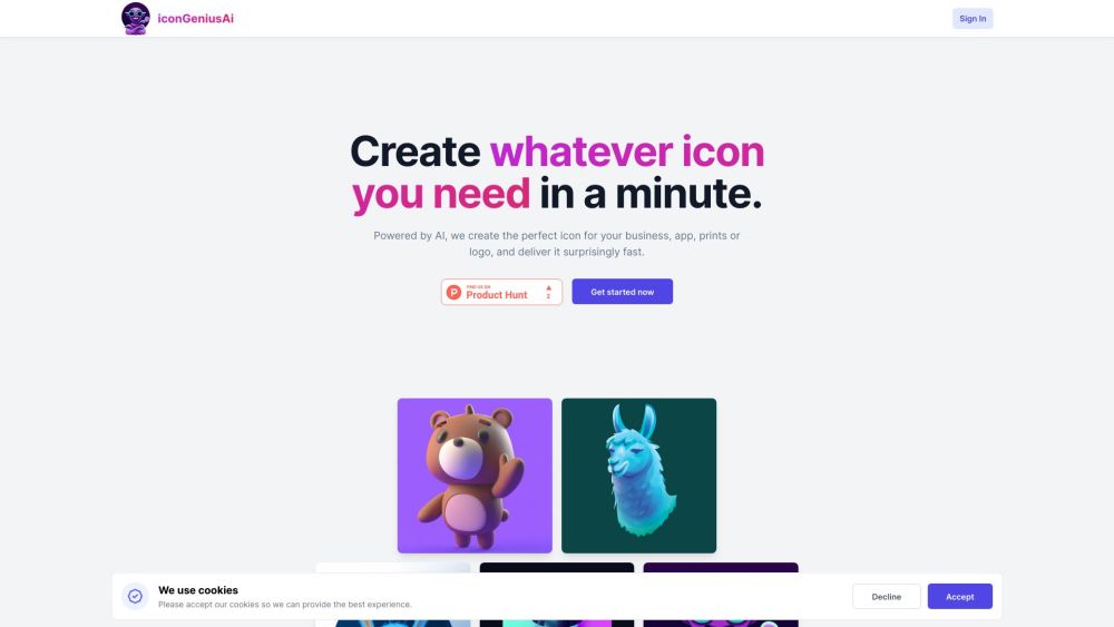 iconGeniusAi : Create & Customize Icons for Various Purposes Online