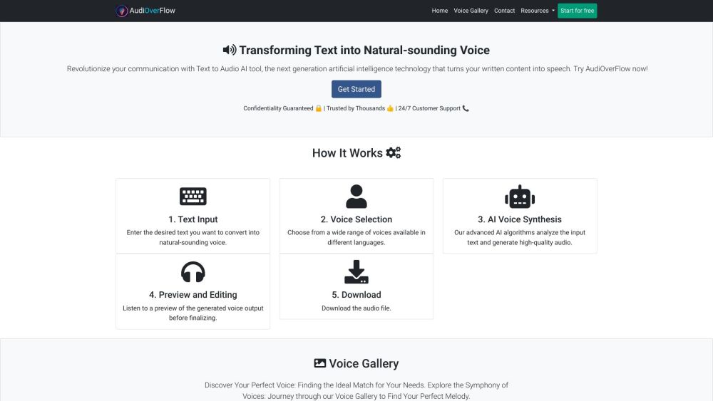 AudiOverFlow: Transform Text to Natural Voice with AI, Download Audio