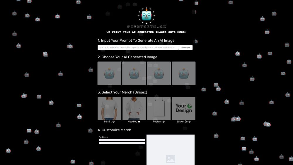 Printwith.ai: AI Universe Merch with Incredible Unique AI Imagery