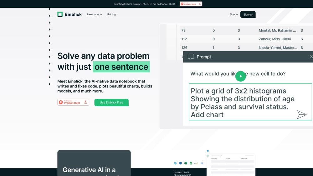 Einblick: AI Notebook - Write Code, Build Models, Create Visualizations