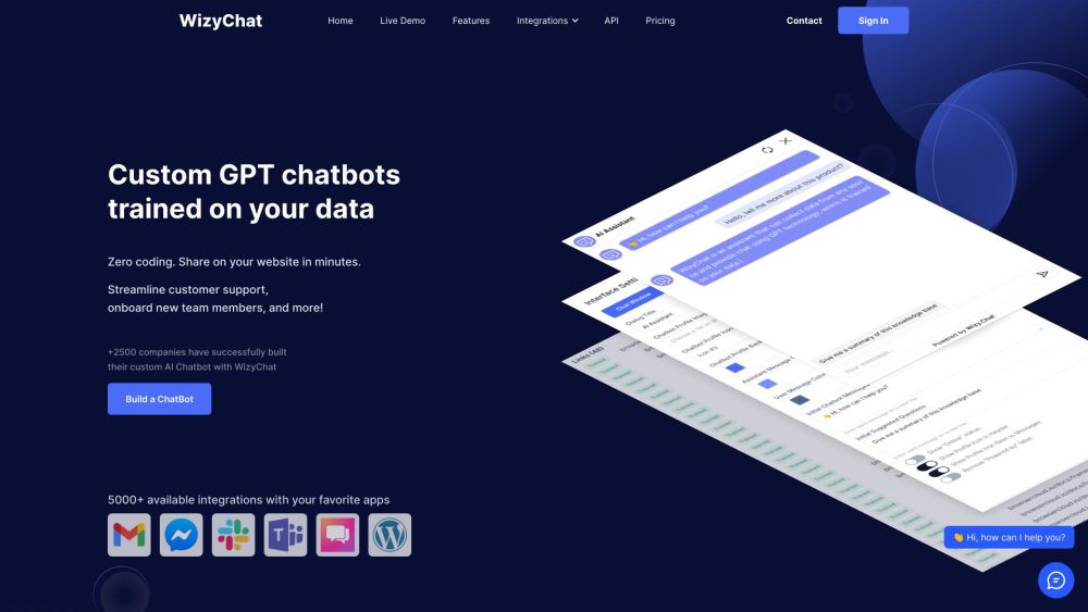 WizyChat : Personalized AI Chatbot, No Coding, Quick Setup, Easy Sharing