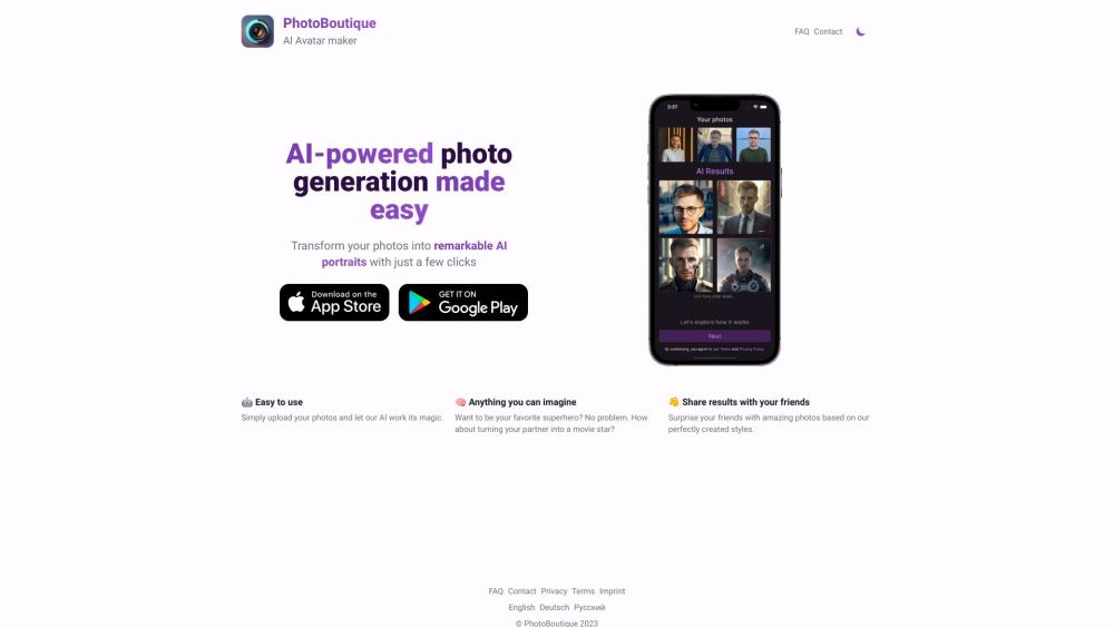 PhotoBoutique: AI Photo Generator - Create Avatars & Headshots