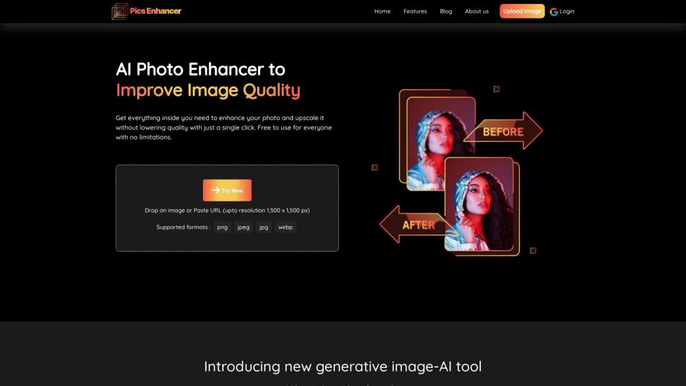 Pics Enhancer: AI Photo Tool for Free Quality Improvement