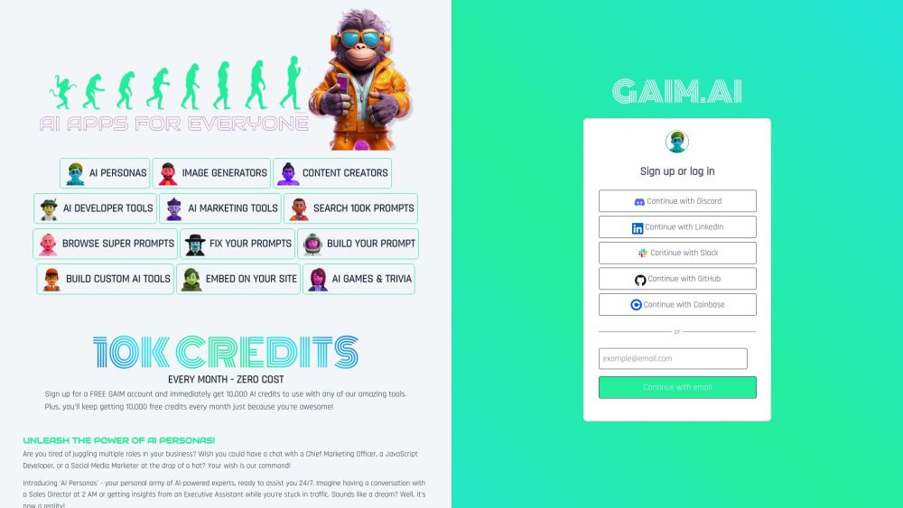 GAIM.AI: AI Tools for Developers, Marketers & Gamers - Unlock Innovation