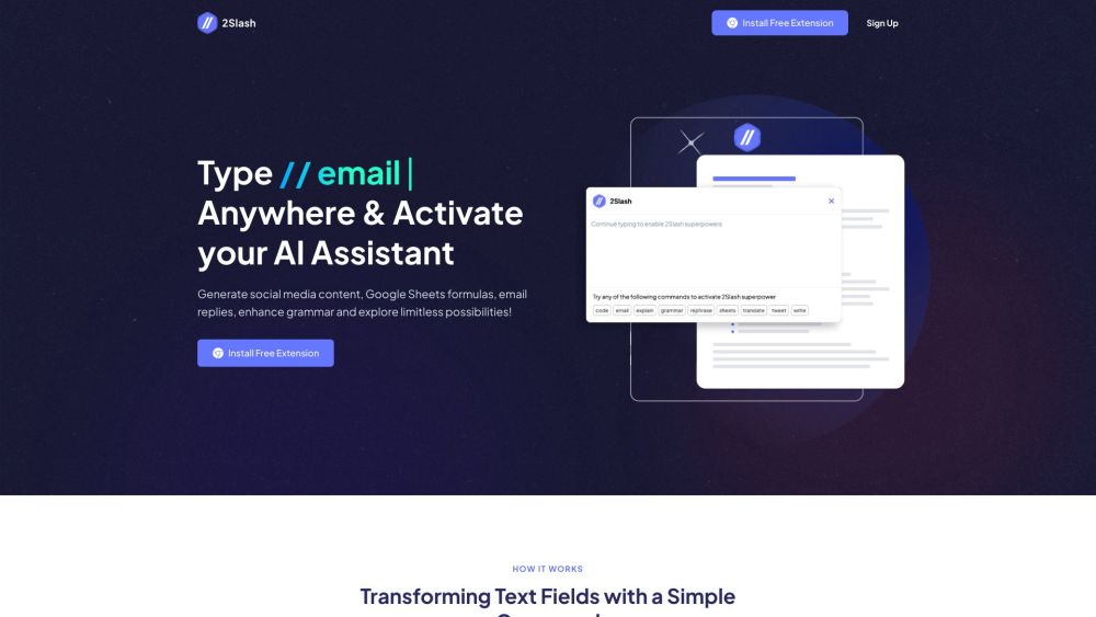 2Slash: AI Text Field Assistant - Emails, Translations, Grammar & More