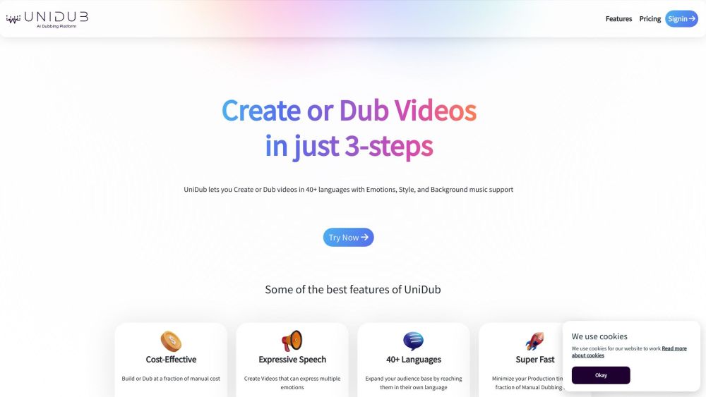 UniDub: AI Dubbing, 40+ Languages, Emotion & Music