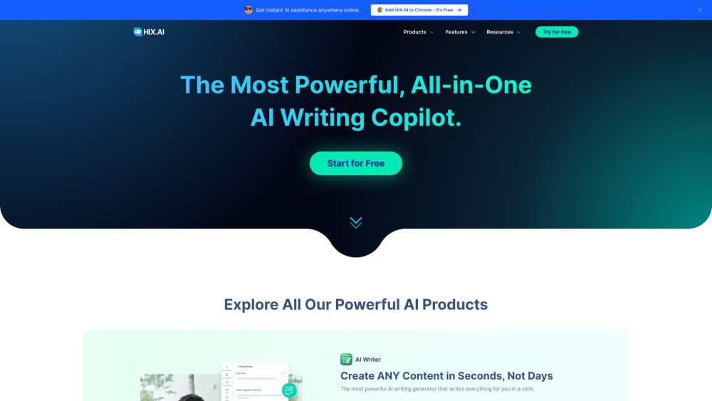 HIX.AI: Over 120 AI Tools for Ads, Blogs & Emails