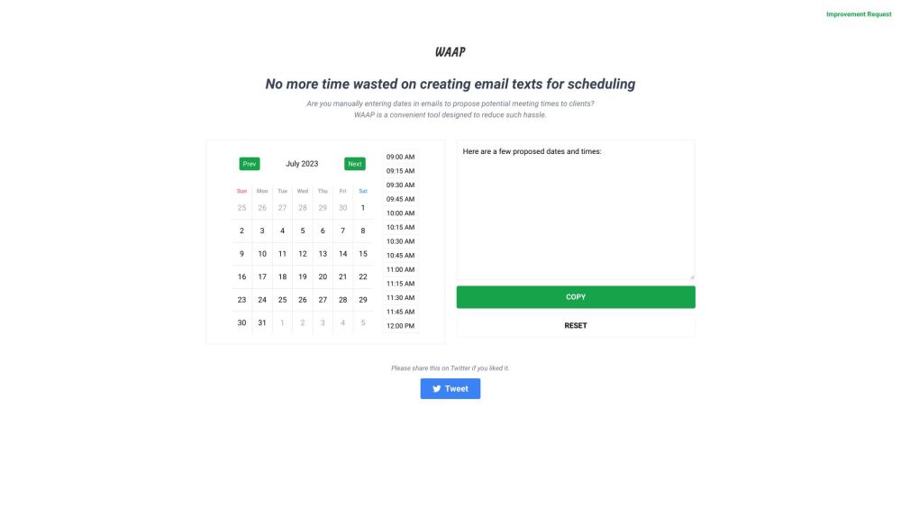 WAAP: Efficient Email Templates for Scheduling Appointments & Meetings