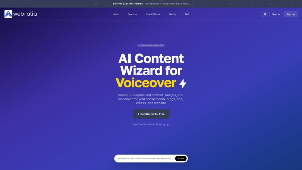 Webralia: AI Content Generator, Chatbot, and Media Creation Hub