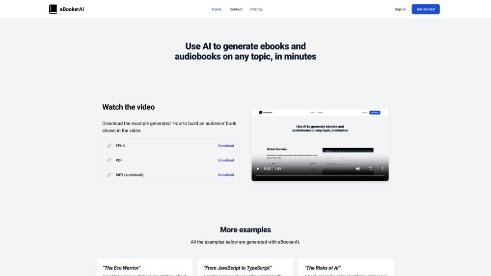 eBookerAI: AI eBook & Audiobook Creation in Minutes