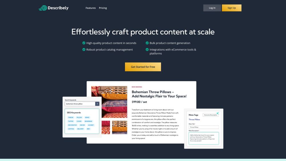 Describely: AI-Powered eCommerce Content Creation Tool