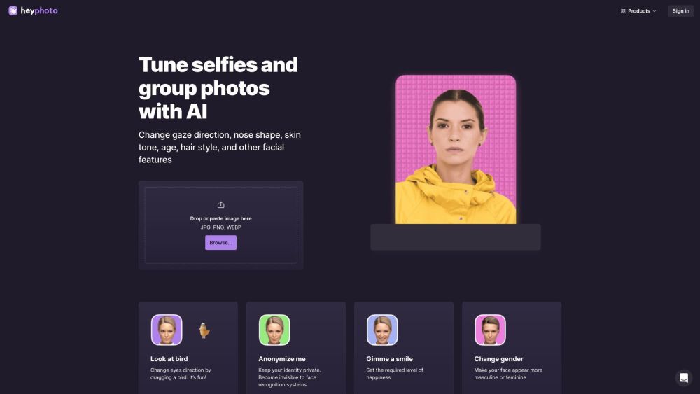 HeyPhoto AI Photo Editor: Smile, Change Hairstyles, Add Emotions Online