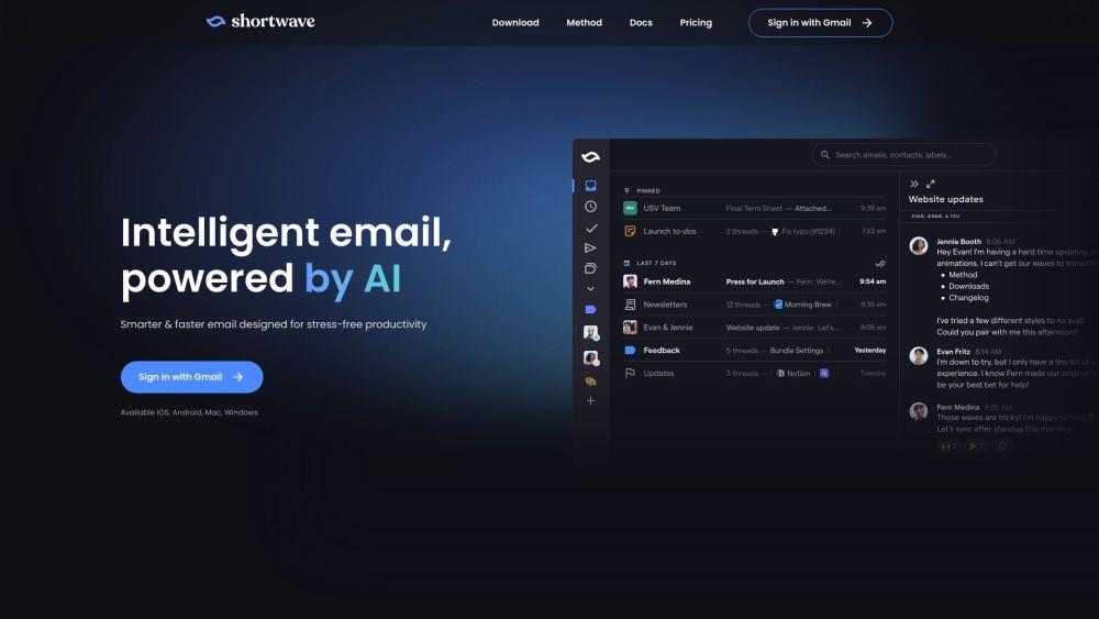 Shortwave: AI-Powered Email Service for iOS, Android, Mac, Windows