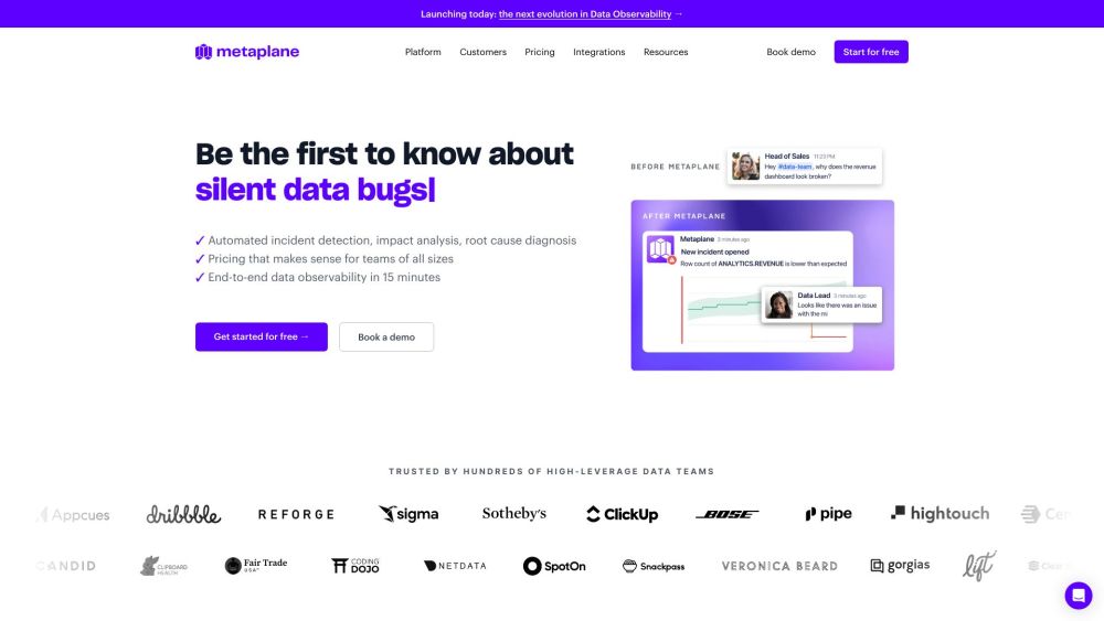 Metaplane: Data Observability for Timely and Effective Problem-Solving