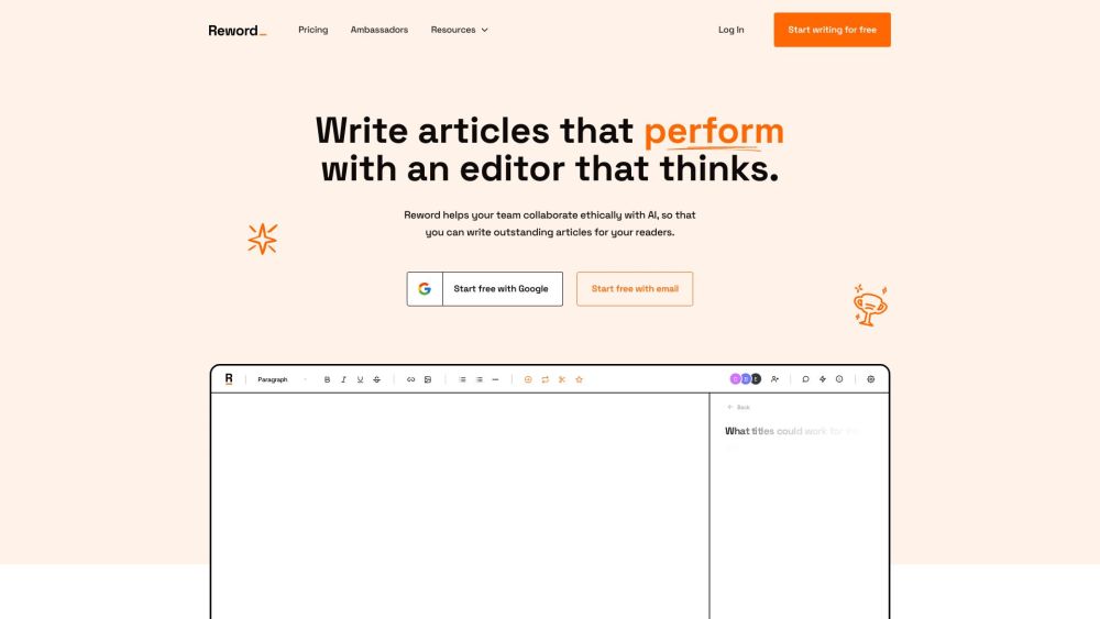 Reword: AI Editor for Unique Content, Research, Optimization & Collaboration