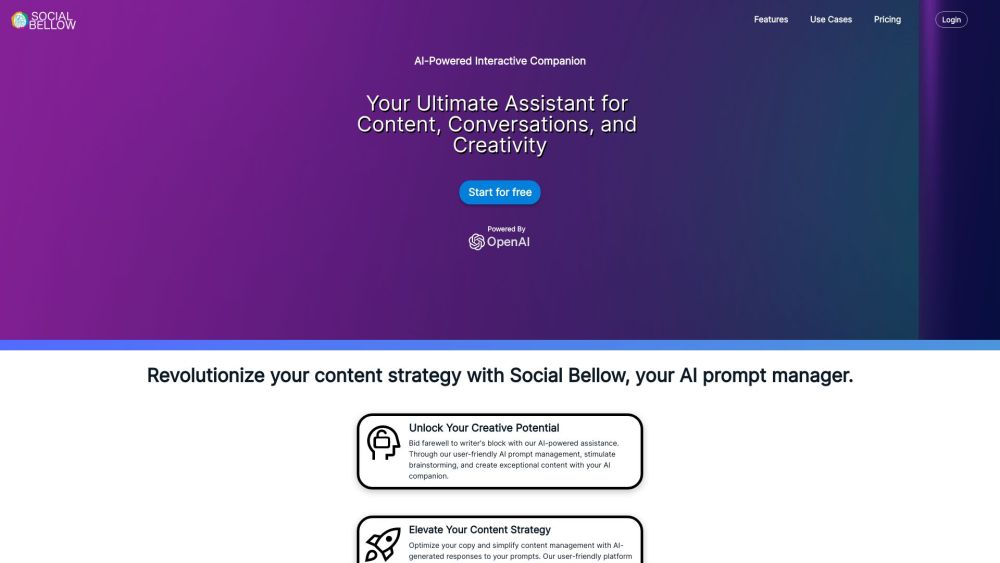 Social Bellow: AI Companion for Creative Content & Strategy Tips