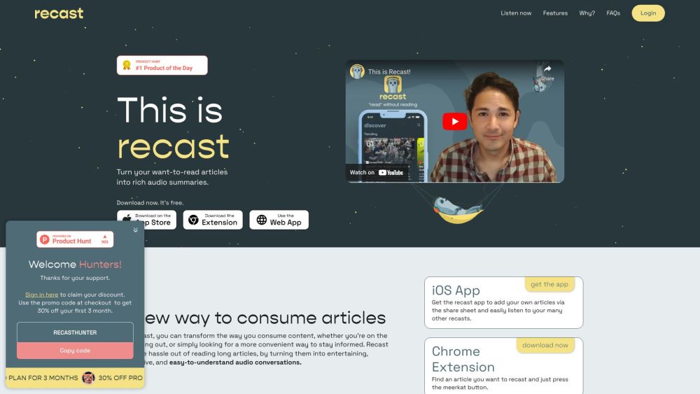 Recast: Transform Articles into Engaging, Informative Audio Summaries