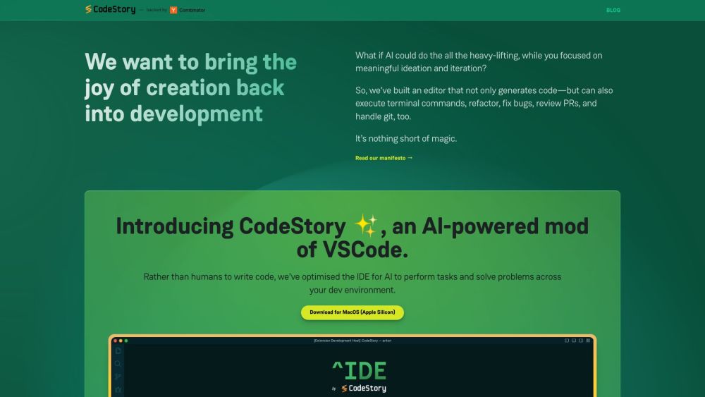 CodeStory: AI Coding Editor for Generating, Fixing, Refactoring Code