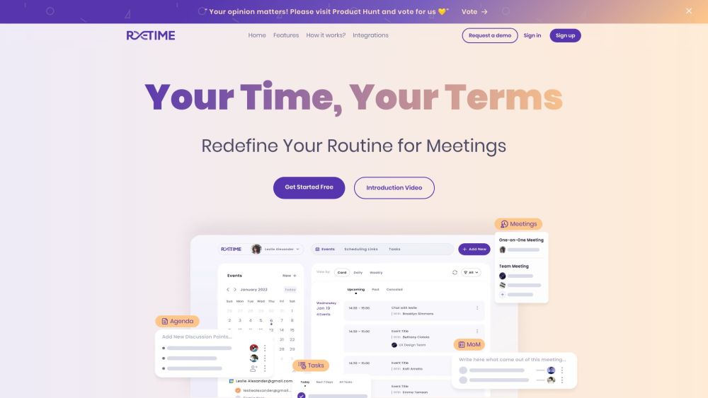 ReTime: Free Online Scheduling, Meeting & Team Management : Effortless Scheduling & Team Coordination