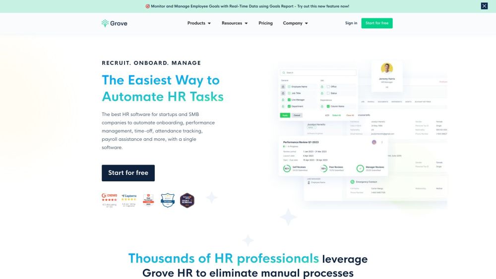 Grove HR: HR Processes, Payroll, Engagement & Analytics for SMBs