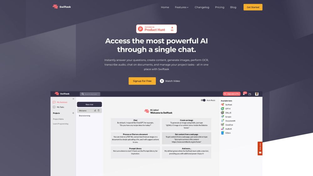 Swiftask: AI Assistant for Productivity & Creative Innovation Tools