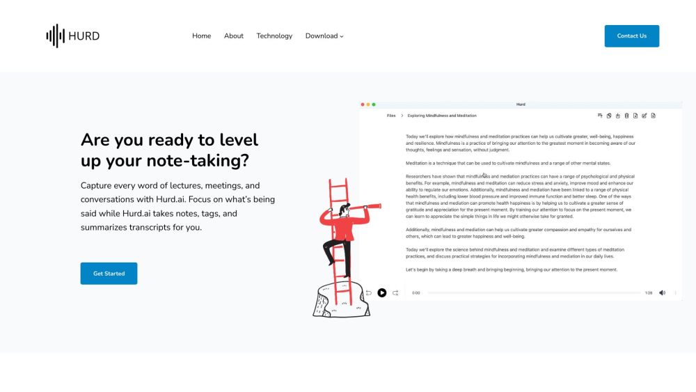 Hurd AI: AI Transcription & Summary Tool for Lectures, Meetings, Notes