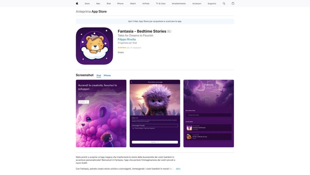 Fantasia: Personalized Bedtime Story App for Children - Mobile Stories