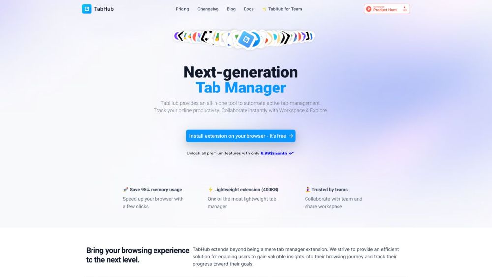 TabHub: Active Tab Management, Team Collaboration & Browsing Insights