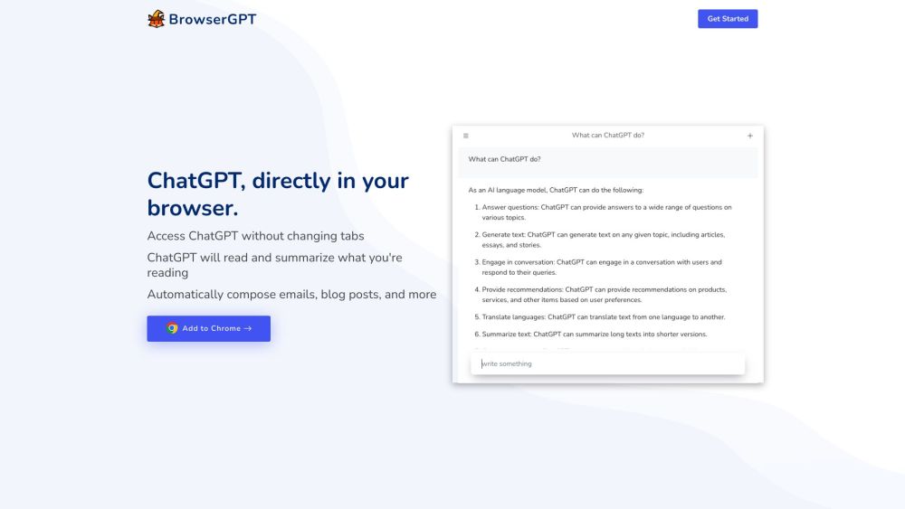 BrowserGPT: ChatGPT Access, Query, Read & Summarize in Browser Extension