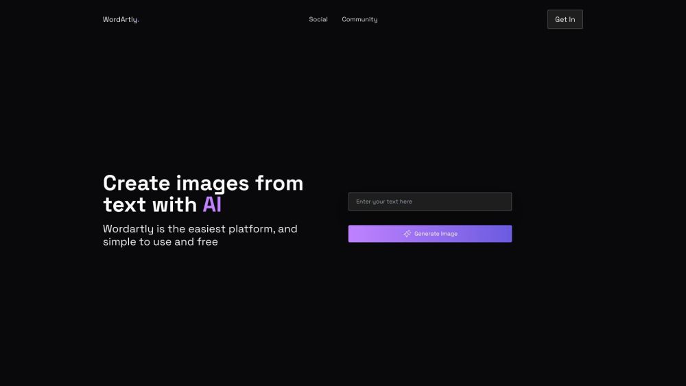 WordArtly: AI-Driven Text-to-Image | Create Stunning Designs Easily