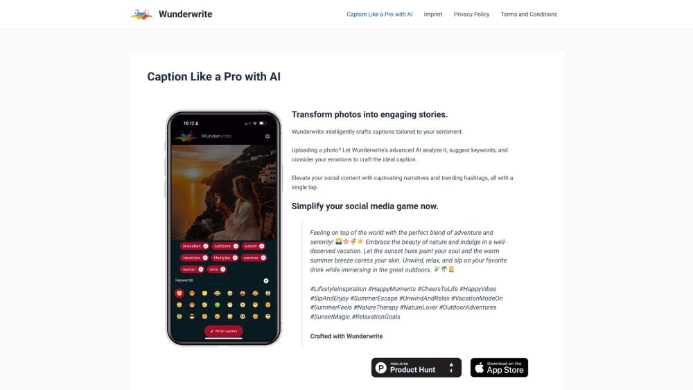 Wunderwrite: AI Photo Analysis & Automatic Caption Creation Tool