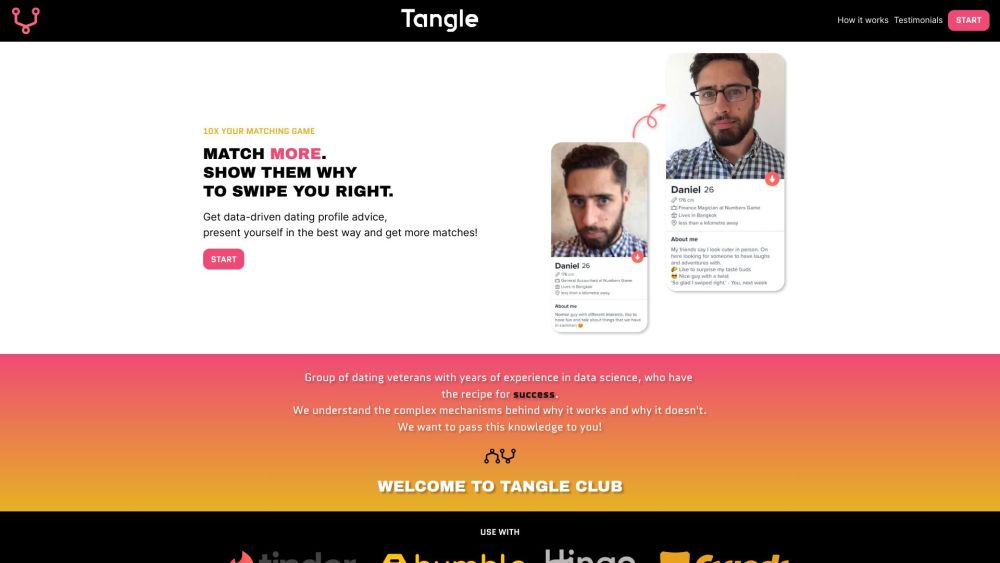 Tangle Club: Data-Driven Dating Tool for Optimized Profiles