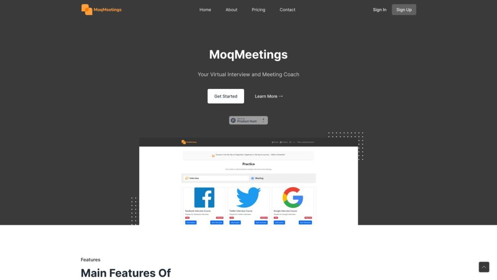 MoqMeetings: Virtual Coach for Interview & Sales Skill Improvement