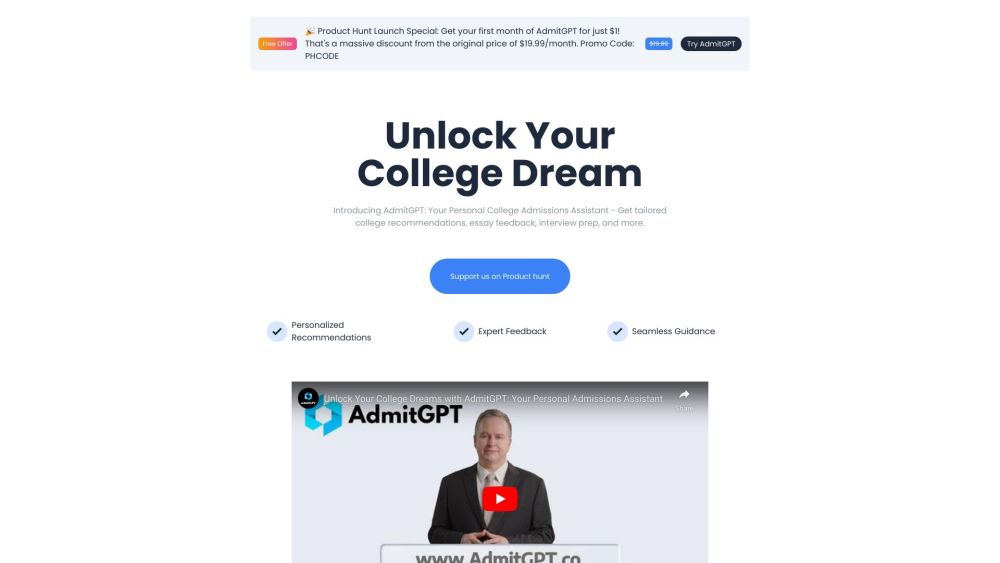 AdmitGPT: AI College Assistant for Applications & Essays