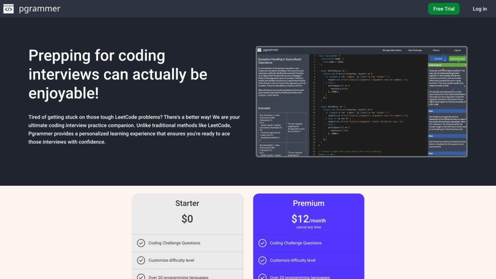 Pgrammer: AI-Powered Coding Interview Prep with Personalized Learning