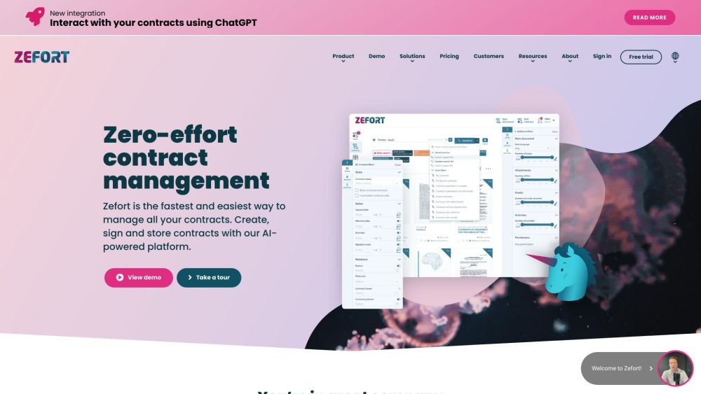 Zefort: AI Contract Management, Signature & Storage Solutions
