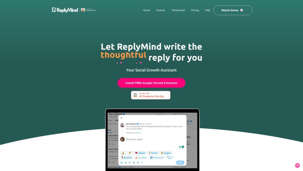 ReplyMind: Generate Authentic Social Replies for LinkedIn, X, Product Hunt