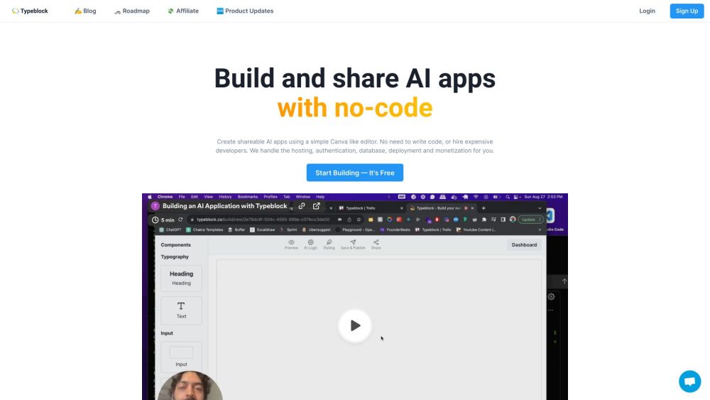 Typeblock: AI App Creation, No Coding, All-Inclusive Hosting & More